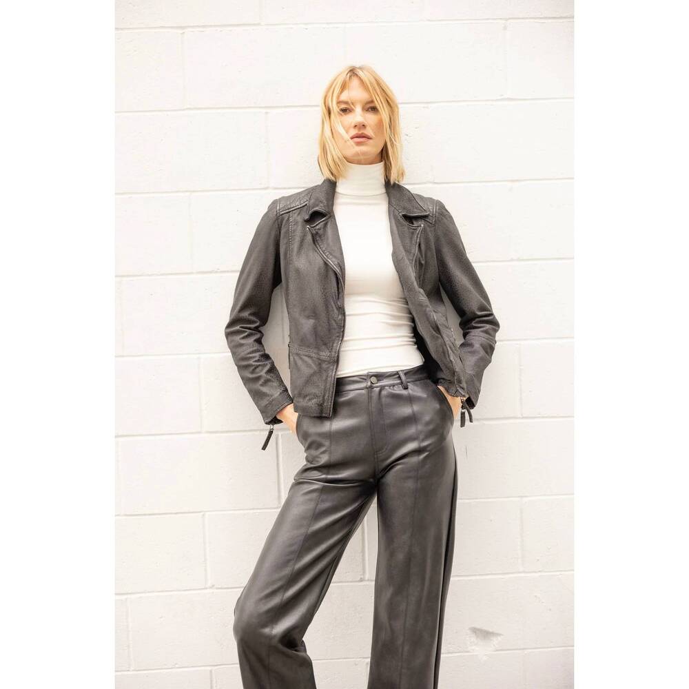 NEW MAURITIUS animala rf leather jacket in anthracite